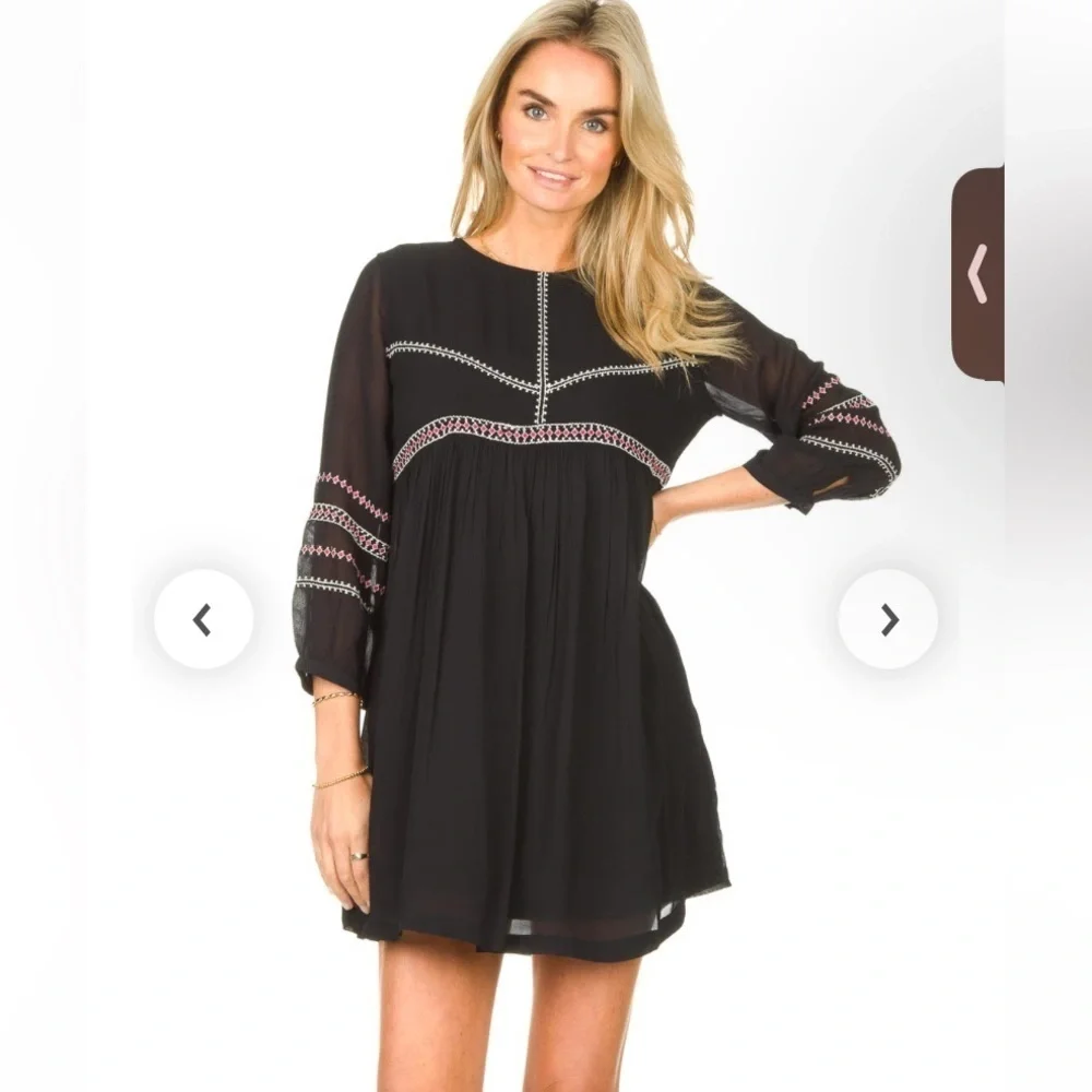 BA&SH Colombe Embroidered Mini Dress Size 6